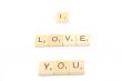I love you written in seperate letter blocks
