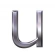 3D Silver Letter u