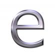 3D Silver Letter e