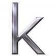 3D Silver Letter k