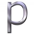 3D Silver Letter p
