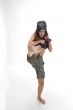 female fighter kicking