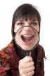 Woman with magnifying glass