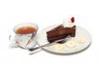 Chocolate cake and a cup of tea