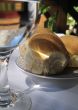 plate of bread on a lunch table