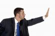 businessman stopping someone