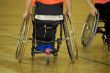Handicapped person sport handball in the wheelchair