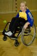Handicapped person sport handball in the wheelchair