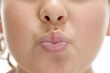 close view of lips of girl