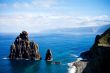 Yellow taxi on Western Madeira coast