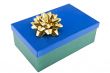 Christmas package adorned with bow