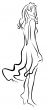 Stylised  woman drawing
