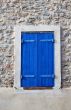 Window with blue shutter