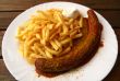 German Currywurst sausage and French fries