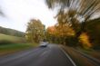Traveling at full speed on a country road