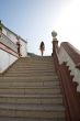 woman top of stairs