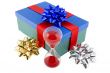 Christmas present with hour-glass