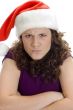 woman with santa cap