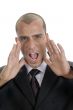 businessman shouting
