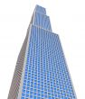 skyscraper over white