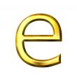 3D Golden Letter e