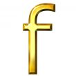 3D Golden Letter f