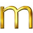 3D Golden Letter m