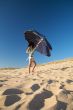 woman with blue parasol