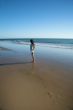 lonely beach woman