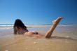 woman on the ocean