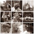 Collage of nine wedding photos
