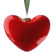 Heart hanging on a ribbon. 3D image.