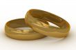 Two gold wedding rings. the 3D  image.