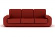 Isolated leather sofa. An interior. 3D image.