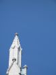church steeples and clear blue sky