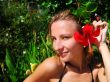 Woman and flower