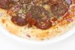 pizza on a white plate