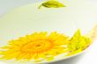 Plate with sunflower