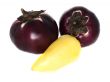 two aubergine and pepper