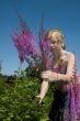 Plucking flowers in the garden