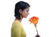 Artificial flower and real girl