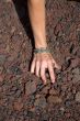woman hand pick up stones