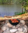 Grill on shore of lake