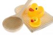 rubber duck with utensils sauna