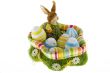 Easter bunny in the nest with eggs