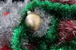 christmas tinsel and ball
