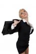 relaxed businesswoman with office bag