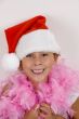 smiling cute girl with christmas hat