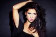 beautiful and sexy brunette girl on dark