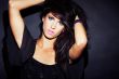beautiful and sexy brunette girl on dark